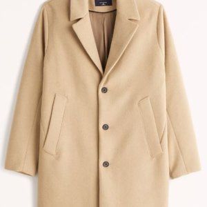 Abercrombie & Fitch A&F Men's Wool Blend Top Coat Size MEDIUM (M) CAMEL NWT